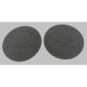 Harley Davidson Skull Hinge Cover Plug Set of 2 UP39-G1008‎ Black Motorcycle Cap